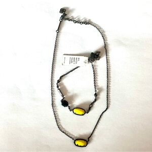 Elegant Kendra Scott Yellow and Gunmetal and Black Jewelry Set Hard To Find